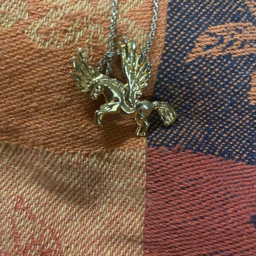 Gold Unicorns necklace new